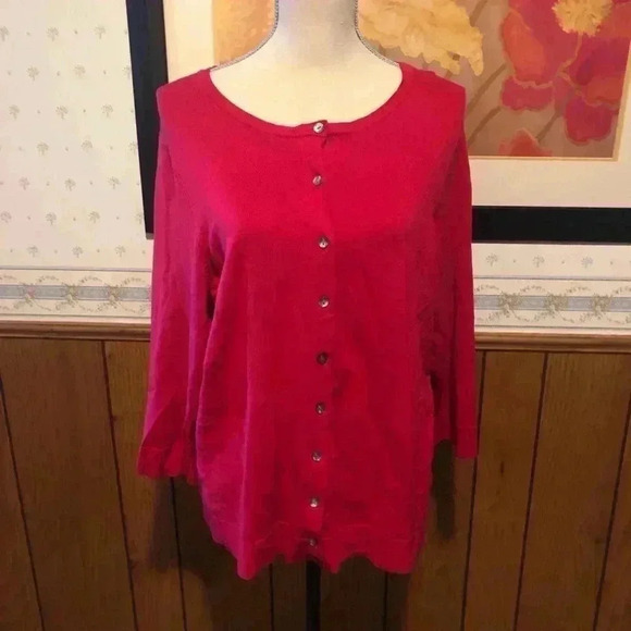 Charter Club Red Cardigan Size 1X - Picture 1 of 2